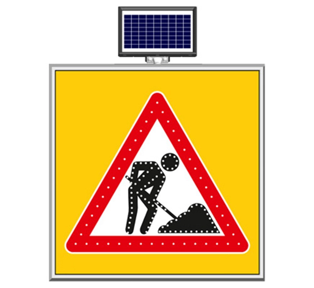 Solar "Road Construction " Sign 100 x 100 cm Solar "Road Construction " Sign 100 x 100 cm