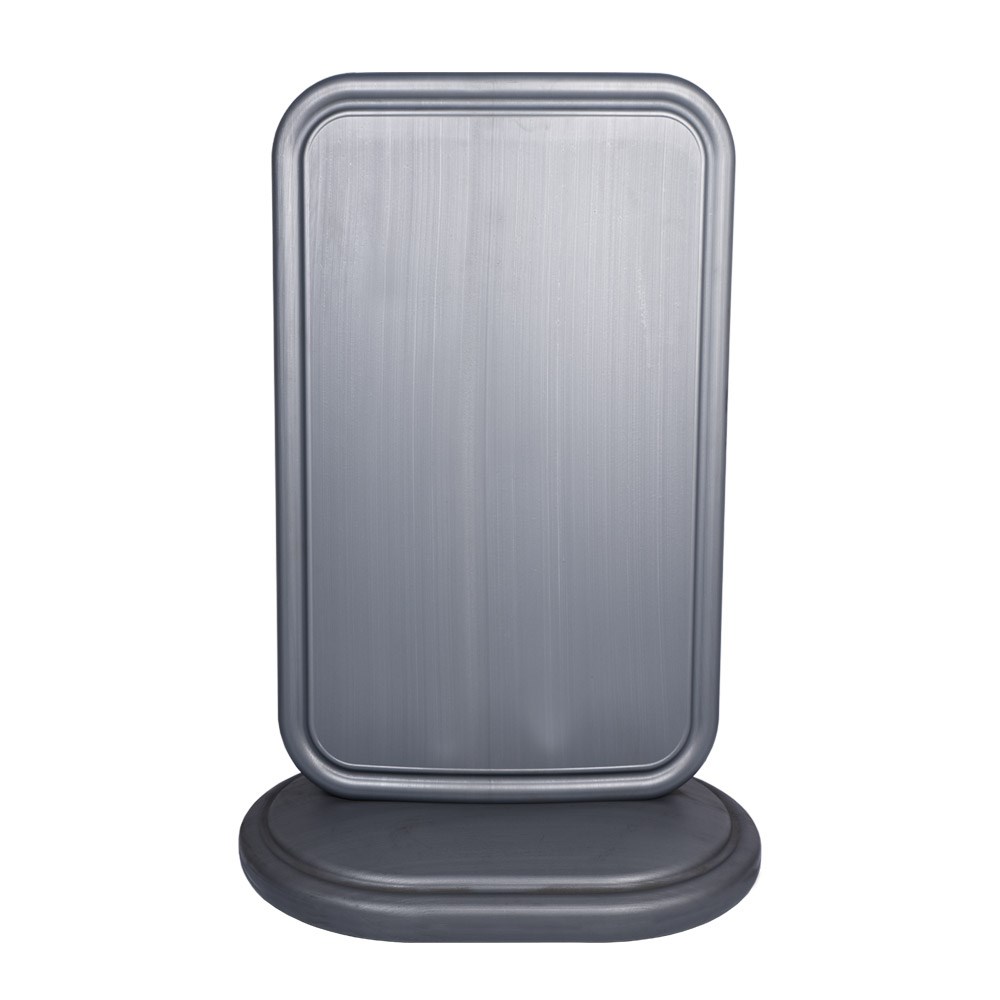 Grey Media & Safety Bollard with Oval Base-1 Grey Media & Safety Bollard with Oval Base