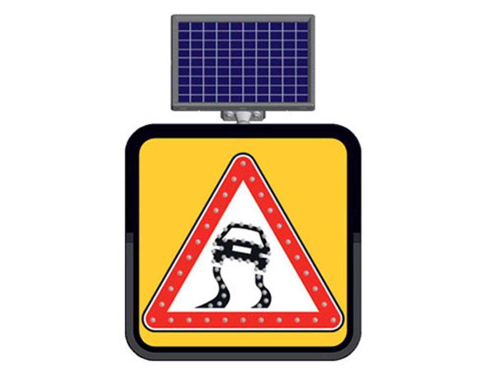 Solar "Slippery Road" Sign 60 x 60 cm Solar "Slippery Road" Sign 60 x 60 cm