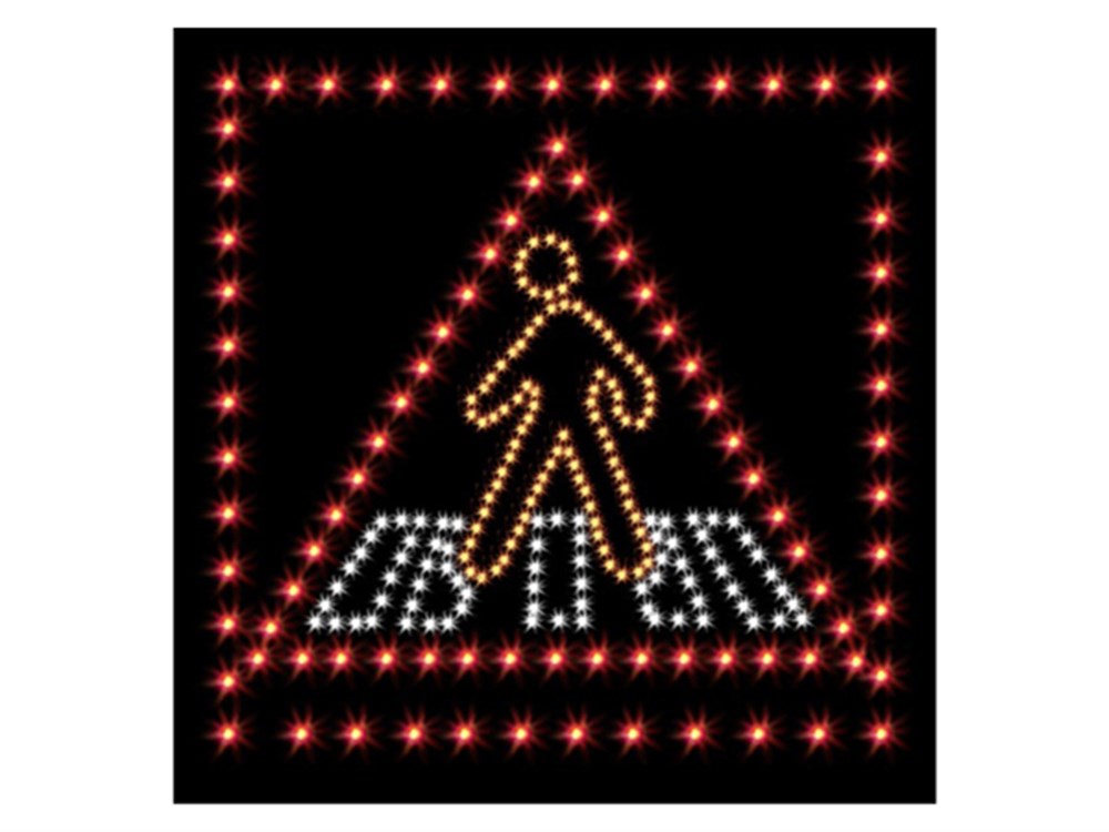 AC Powered LED Pedestrian Crossing Sign 65 x 65 cm AC Powered LED Pedestrian Crossing Sign 65 x 65 cm