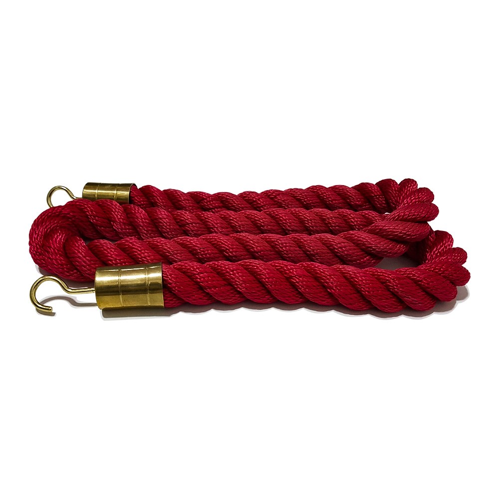 Braided Barrier Rope-Gold Clips-2