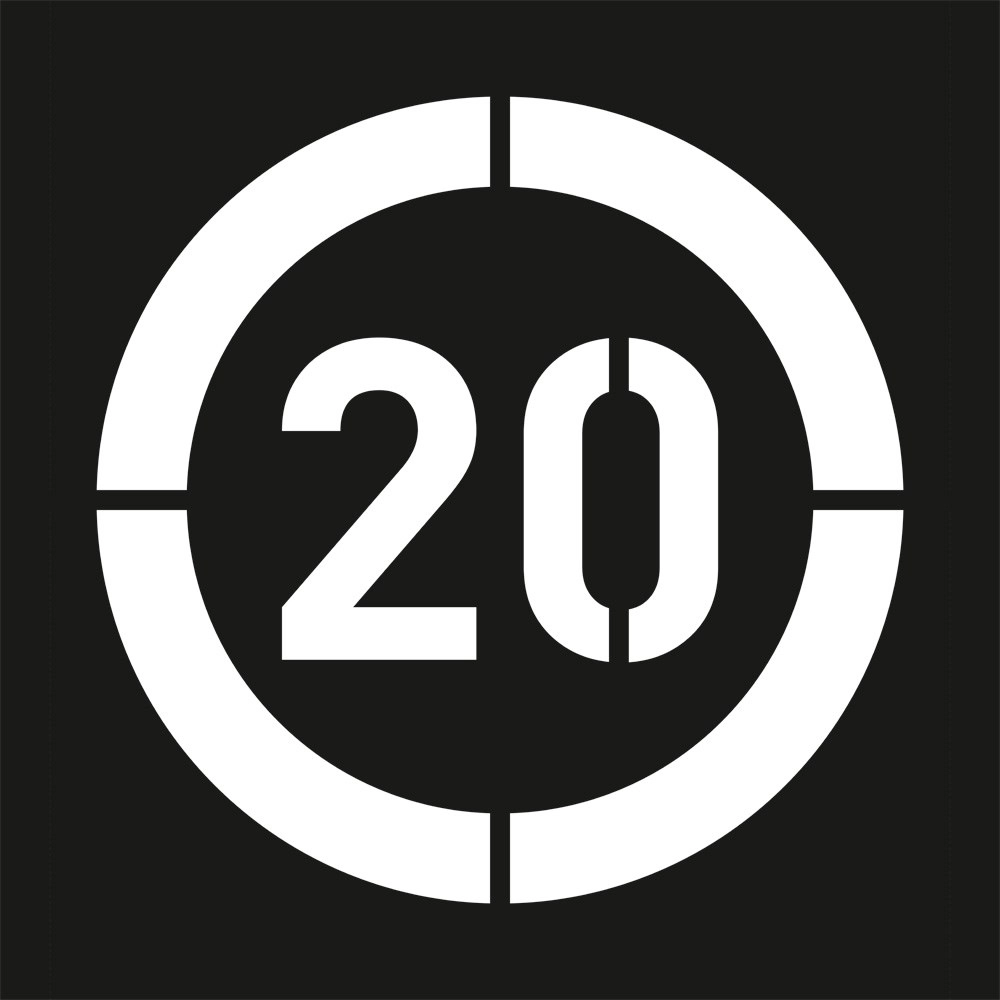 "Max. Speed 20" Stencil 100 x100 cm "Max. Speed 20" Stencil 100 x100 cm