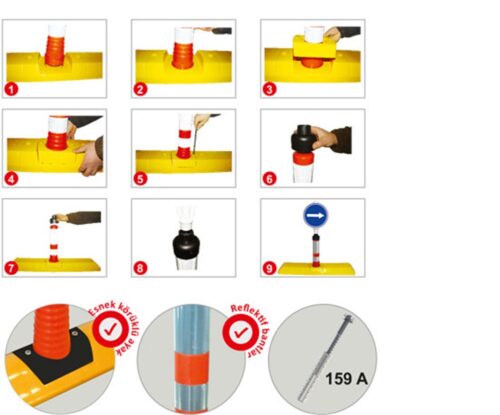 PPC road separator with delineator