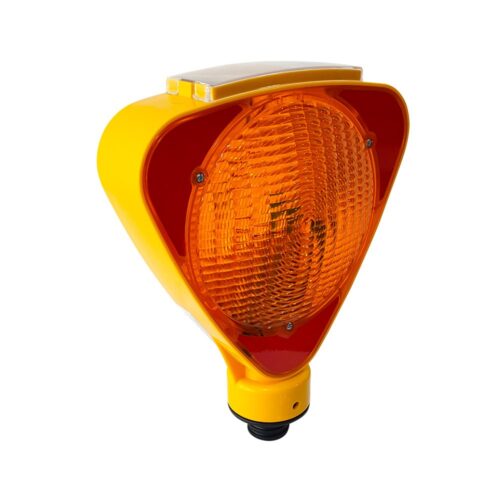 Yellow Solar Barricade Flasher-Triangular