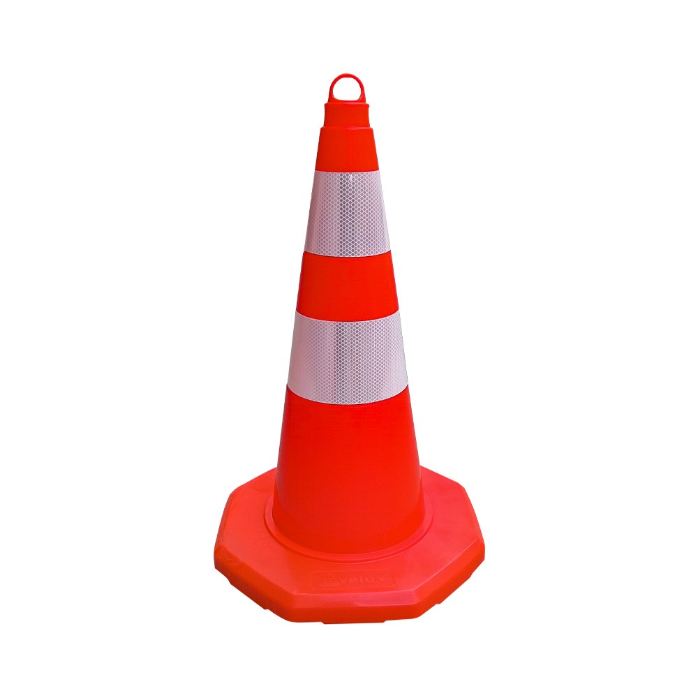 PVC Traffic Cone With Double Reflective Collar 60 cm-1 PVC Traffic Cone With Double Reflective Collar 60 cm