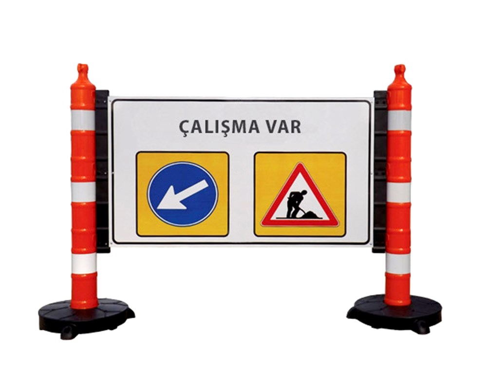 Road Barrier with Warning Sign Road Barrier with Warning Sign