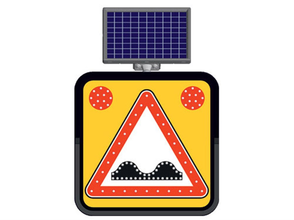 Solar "Uneven Road" Sign 60 x 60 cm Solar "Uneven Road" Sign 60 x 60 cm