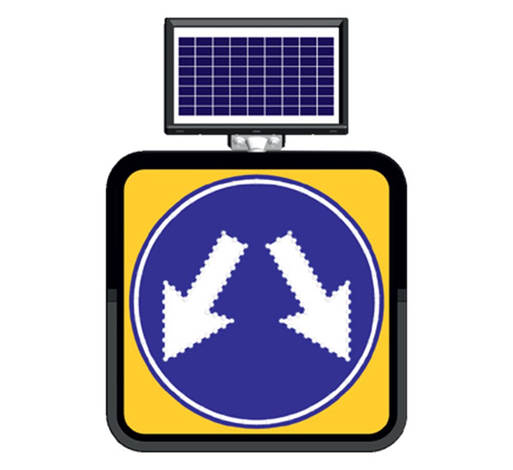 Solar Powered Keep Right Or Left Sign (60 x 60 cm) Solar Powered Keep Right Or Left Sign (60 x 60 cm)