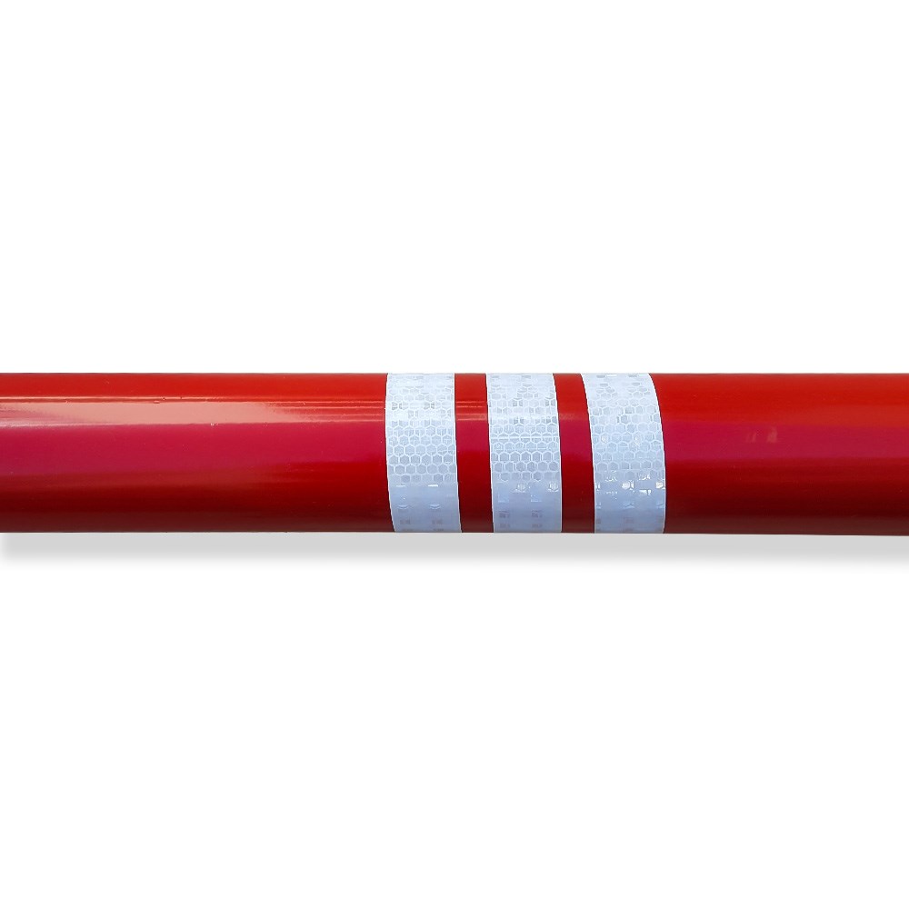 Red Steel Car Stopper with Polycarbonate Base-4 Red Steel Car Stopper with Polycarbonate Base