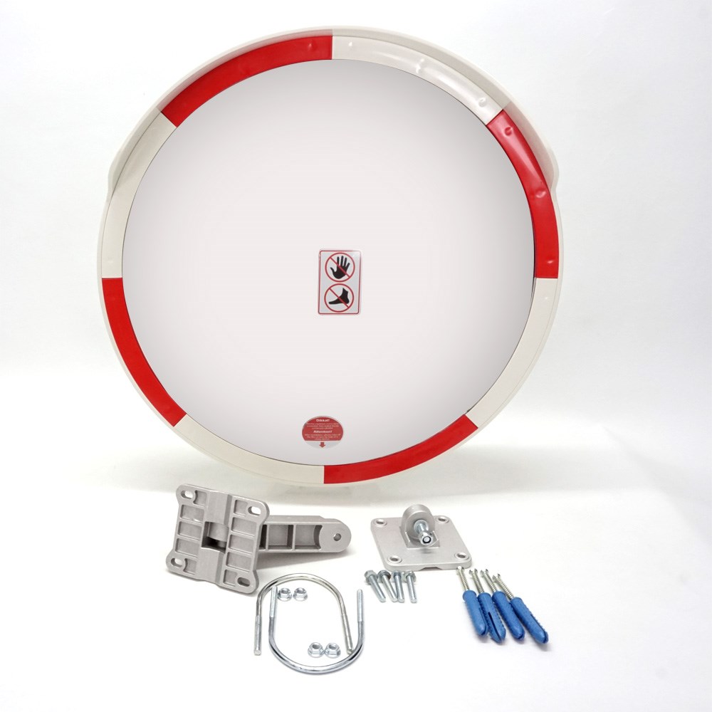 traffic-safety-mirror-80-cm-and-2-m-galv-a73c Traffic Safety Mirror 80 cm – (White/Red)
