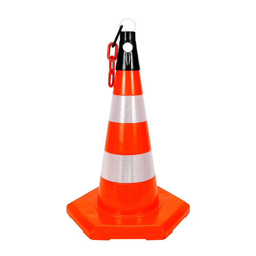 pvc-traffic-cone-with-reflective-collar-and-hexagonal-base-50 cm-aa17 PVC Traffic Cone with Reflective Collar and Hexagonal Base 50 cm