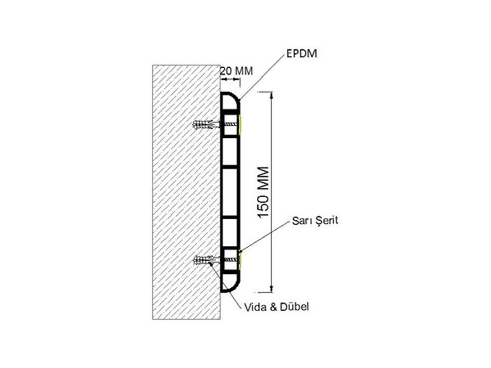 rubber-wall-protector-15-x-300 cm-903d Rubber Wall Protector 15 x 300 cm