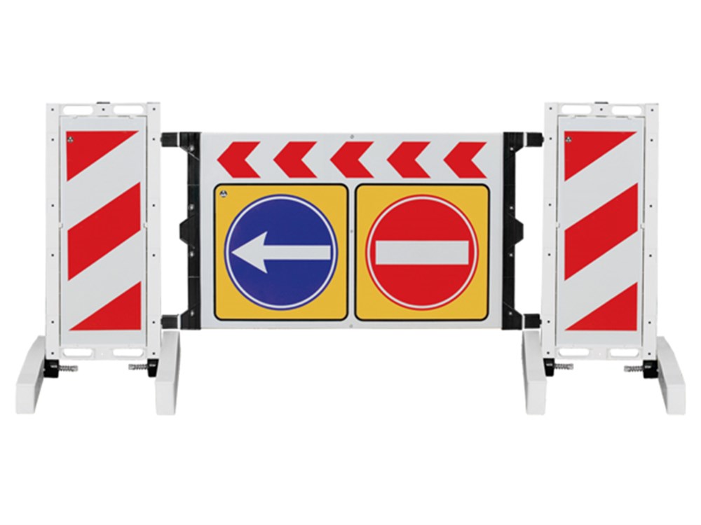 Folding Barrier with Warning Sign 236 x 110 cm Folding Barrier with Warning Sign 236 x 110 cm