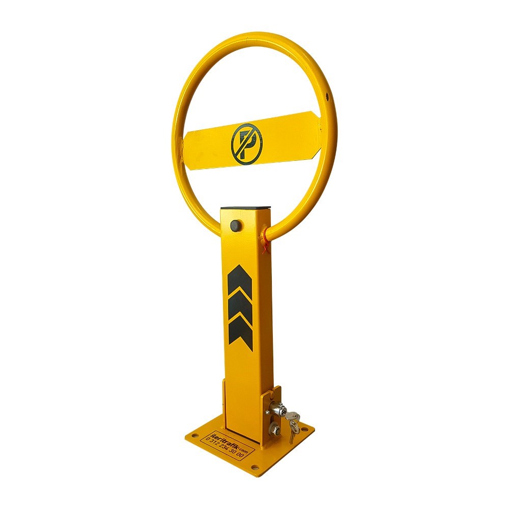 Foldable Heavy Duty Parking Post with Padlock-2 Foldable Heavy Duty Parking Post with Padlock