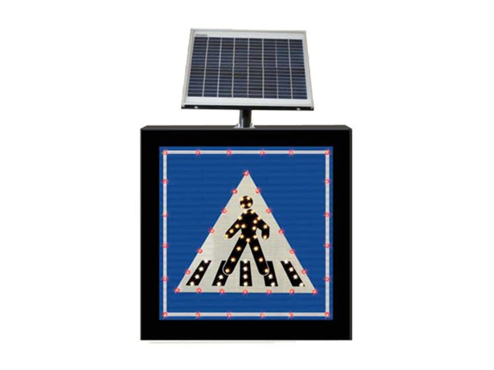 Solar Powered Pedestrian Crossing Sign B 14-b (65 x 65 x 10 cm) Solar Powered Pedestrian Crossing Sign B 14-b (65 x 65 x 10 cm)