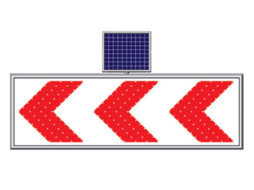 Solar Powered Dangerous Curve - Left Sign (50 x 150 cm) Solar Powered Dangerous Curve - Left Sign (50 x 150 cm)