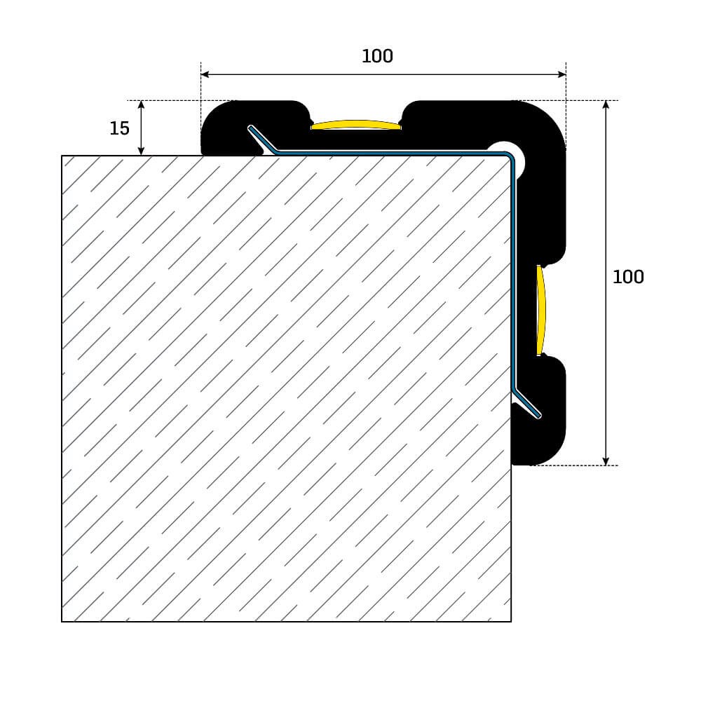 rubber-coated-steel-corner-guard-300-x-10-x-10 cm-448a54 Rubber Coated Steel Corner Guard (300 x 10 x 10 cm)